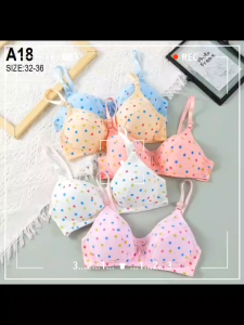 BURSON 3pieces Cute Design Plain Color Baby Bra Girl Cotton Bra with adjusting Strap 11-14 Yrsold