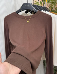 Slim Fit round Neck Long Sleeve T-Shirt Womens Basic Style Fashionable Casual Comfortable Crew Neck Overhead Top for Spring Autumn