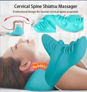 Neck Shoulder Massager Pillow Cervical Spine Adjustment Stretcher Chiropractic Traction Relieve