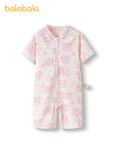 Balabala Balabala ชุดว่ายน้ำชิ้นเดียวสำหรับเด็กผู้ชายและเด็กผู้หญิงชุดว่ายน้ำกลางแจ้งทนต่อคลอรีนกันแดด