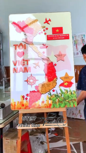 Tranh bản đồ việt nam bản đồ Việt Nam 34 tỉnh tranh Việt Nam Tôi yêu Việt Nam tráng gương UT197
