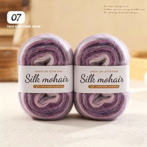 2 Balls Hand Dyed Mohair Yarn Gradient Wool Yarn DIY Knitted SweaterAccessory Bag Scarf Crochet ThreadSoft Non Shedding Hair