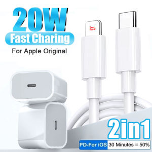 XM charger fast charging PD20W Charger Set fast charging Plug White Charger yang cocok 1 SET Power Adapter untuk IP