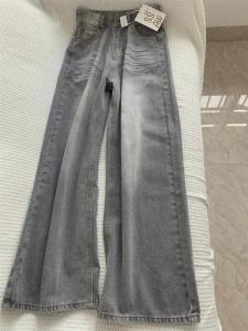 High Waist Wide Leg Loose Fit Extended Length Grey American Retro Denim Jeans for Taller Women Straight Cut Casual Trousers