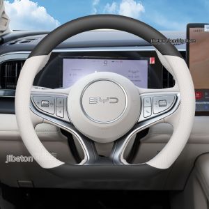 JIBEIDUN | Custom for BYD Sealong 06 EV/05-06 DMI & Dolphin 06-08 Steering Wheel Cover Thin Leather
