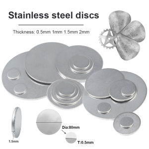 1PCS Stainless Steel Disc 304 Stainless Steel Round Steel Plate Diameter 50mm-100mm Thickness 0.5~2mm Metal Flat Gasket Disc