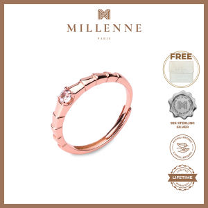 MILLENNE Minimal Petite Cubic Zirconia Rose Gold Stackable Ring with 925 Sterling Silver (MLP-01)