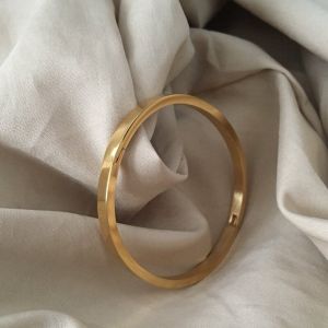 Titanium Steel Gold Bracelet Non-Fading Fashion Versatile Simple Retro Trendy Cold Tone High-End Feeling for Women