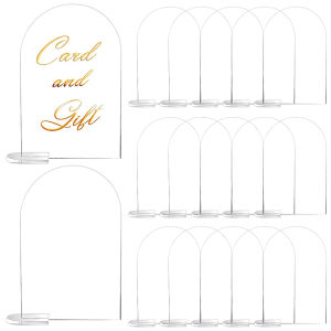 5/10pcs Transparent Acrylic Sign Clear Arch Sign With Stand Blank Name Signs Wedding Party Table Number Holders Plate Decoration
