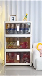 Hisoa Foldable Storage Cabinet for Clothes Durabox Plastic Drawer Wardrobe Storage Box With Wheels