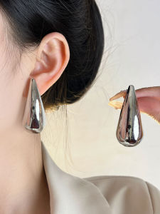 Exaggerated Large Size  Gold Color Waterdrop Earrings Drop Ear Studs Cold Tone Fashion Jewelry Fresh out New 2024