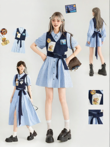 KEIKO | School Style Stripe Shirt Dress A-Line Slimming