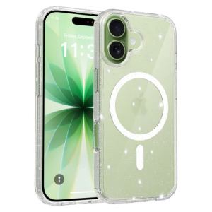 Hybrid Clear Case for Magsafe iPhone 17 Air 17E 16E 16 E Pro Max 15 Plus 14 13 Mag Safe Glitter Military Grade Protection Cover