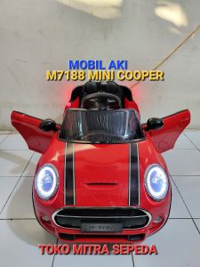 Mobil Remot Control PMB M7188 Mini Cooper Aki 12 Volt Mainan Anak Laki Laki M-7188 Aki Dual M 7188