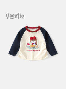 VOONLIE | Áo thun dài tay lót nỉ cho bé gái Thu Đông