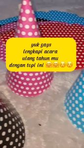 Topi Ulang Tahun Motif Polkadot