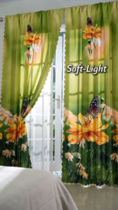 Curtain Kurtina Sa Bintana 85x210cm Windows Curtain Kurtina Door Green Elegant Curtain Makapal 1PCS