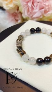 กำไลหินเสริมดวง สโมคกี้ วอทซ์ มิลค์กี้ควอทซ์ นิลดำ - หินที่ช่วยส่งเสริมความรู้สึก ความแข็งแกร่งภายใน เพิ่มความมั่นใจ