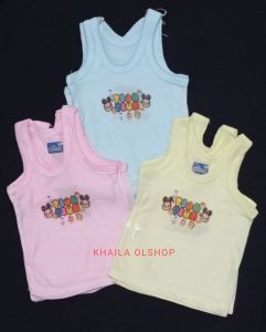 kaos dalam anak perempuan dan anak laki-laki tiga warna motif bergambar