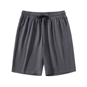 Mens Ice Silk Short Pants Summer Thin Loose Quick Dry Sports Casual Five-Quarter Mid-Pants Date Drapey Cotton Breathable
