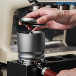 JUSTINLAU 58mm Hợp Kim Nhôm Cà Phê Định Lượng Cốc Có Nắp Chống Bột Bay Espresso Portafilter Máy Xay Phụ Kiện 3 Màu