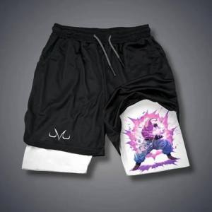 Bandai | Official Bandai DBZ Mens Running Shorts Anime Graphic Print Training Shorts Moisture Wicking Sports