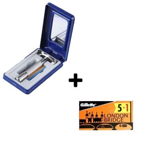 Safety Razor Gagang Bahan Logam / Alat Cukur Kumis Bulu Rambut Alat Cukur Jenggot