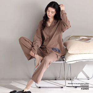MiiOW | Pure Cotton Sleepwear Womens Long Sleeve Open Cardigan Loose Casual Home Clothes Set Spring Autumn New Arrival Cat Person