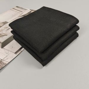 3-6PCS combed cotton universal retro jacquard handkerchief 43cm/16.9in pure black wedding party gift elegant design funeral supp