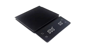 Compact Digital Coffee Scale with Timer 3kg Capacity 0.1g Accuracy for Pour Over and Espresso in Black