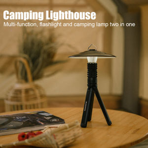 ESLNF Camping LighthouseMulti-function USB Rechargeable LED Tent Atmosphere Light Outdoor Waterproof Emergency Flashlight