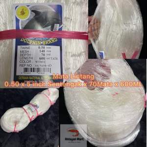 0.50 x 5 1/2” x 70Mata x 600ML(Mata Lintang)Isi Jaring Kosong/Pukat Ikan/Dolphin Brand/Fishing Net