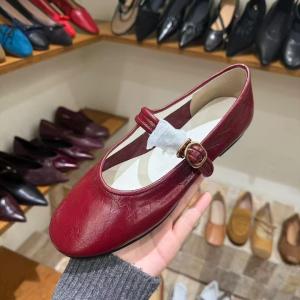 2025 Spring Fashion round Toe Flat Heel Comfortable Grandmother Single Shoes Womens Mary Janes Slip-On Leather Sandals