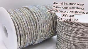 Crystal Decorative Shoelaces DIY Rope Rhinestone Rope Colorful Sparkling Round Clothing Accessories