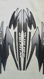 STRIPING STICKER LIS LES POLET honda win 100 1996 1997 hitam abu stiker Fullset list body standar variasi berkualitas terbaik