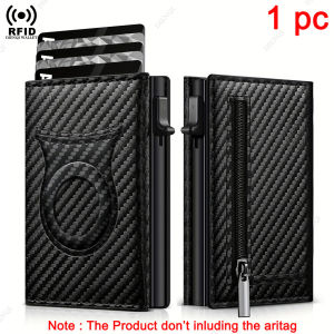Anti Theft Credit Card Holder Men Wallets Carbon Fiber Wallet For Apple Airtag Small Coin Purse Minimalist Wallets For Air Tag