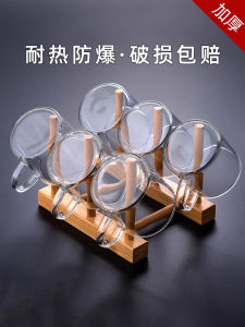 Transparent Glass Tea Set for Home Use Single Cup with Handle Chinese Style Gongfu Tea Drinking Womens Cup Heat Resistant Glass