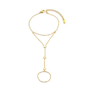 Lokaer 316L Thép Không Gỉ Zircon Vòng Tay Hạt Cho Phụ Nữ Thời Trang Gợi Cảm Dây Chuyền Chống Nước Trang Sức Với Thiết Kế Hình Học