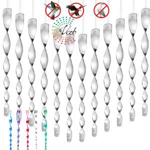 1PCS 30cm Bird Repeller Rotating Rod Reflective Wind Spiral Deterrent Control Device Agricultural Scare Bird Garden