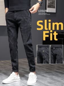 Men Slim Fit Spring Fleece Jeans