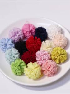 30pcs 25mm Korea Lace Balls DIY Gauze Elastic Flower Pompoms Craft Plush Mesh Balls Beads for Hairpins Jewelry Making Accessory