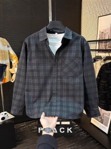 Áo Sơ Mi Nam Dáng Rộng Dài Tay Cotton Nguyên Chất Phong Cách Mỹ Cổ Vuông Thường Ngày Mùa Xuân Thu Cổ Điển Cao Cấp