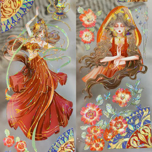 Desert Princess Fire Phoenix Clear Skies Moonlit Night Gouka Paper Tape Handmade Scrapbooking Adhesive Tapes Partition