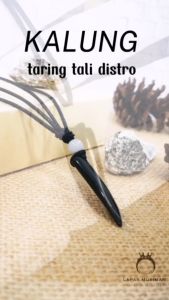 Kalung Pria Taring Keren Tali Distro Korea Hitam