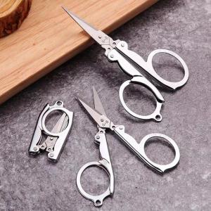Folding Pocket Scissors Multifunctional Stainless Steel Folding Small Scissors Household Mini Thread Cutting Nail Tools Stainles