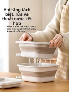 FaSoLa | Food Grade Foldable Double Layer Kitchen Household Draining Basket