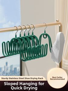 FAJIENUO | Stainless Steel Shoe Rack for Outdoor Use Windproof Shoe Drying