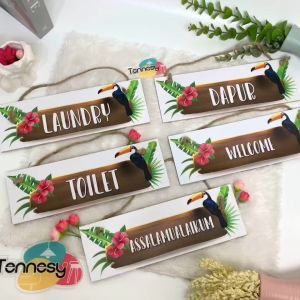Tennesy Hiasan Pajangan Pintu Dapur Kamar Mandi Laundry Toilet 30x10cm Wall Decor Dekorasi Rumah