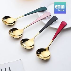 Produk Nordic Golden Stainless Steel Soup Serving Spoon 304 Stainless Steel Korean Grain Dessert Fruits Sup Sudu