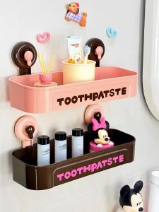 Kệ Để Đồ Trong Phòng Tắm Bằng Nhựa Gắn Tường Kiểu Dáng Đơn Giản Không Cần Đục Lỗ Kệ Để Đồ Dùng Cá Nhân